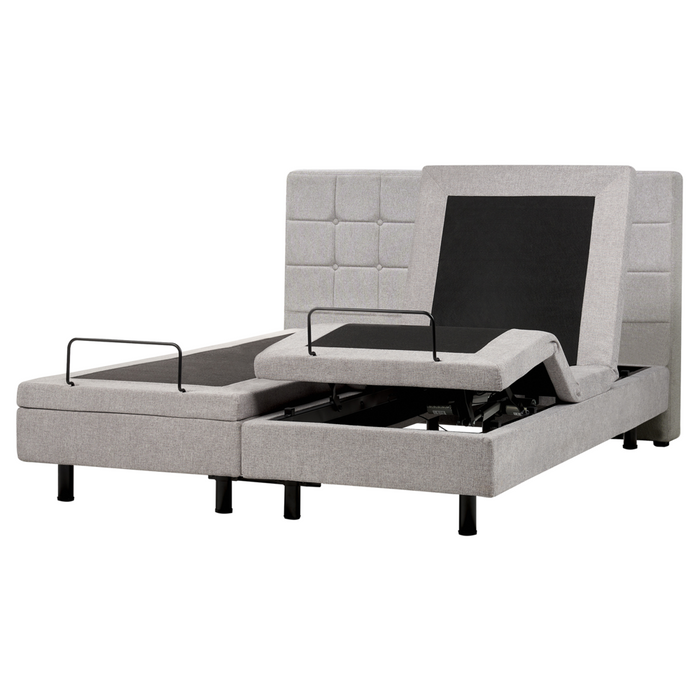 Letto Tessuto di colore Grigio Chiaro Elettrico Regolabile con Telecomando 160 x 200 cm matrimoniale moderno