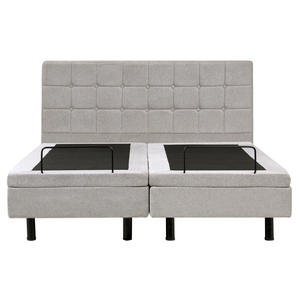 Letto Tessuto di colore Grigio Chiaro Elettrico Regolabile con Telecomando 160 x 200 cm matrimoniale moderno