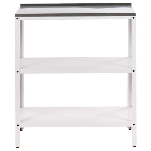 Isola da esterno in acciaio inox bianco 80 x 50 x 92 cm 2 ripiani con top Cucina da giardino da pranzo