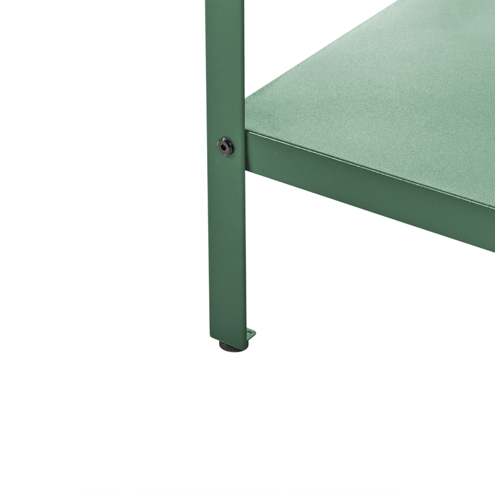 Isola da esterno in acciaio inox verde 80 x 50 x 92 cm 2 ripiani con top Cucina da giardino da pranzo