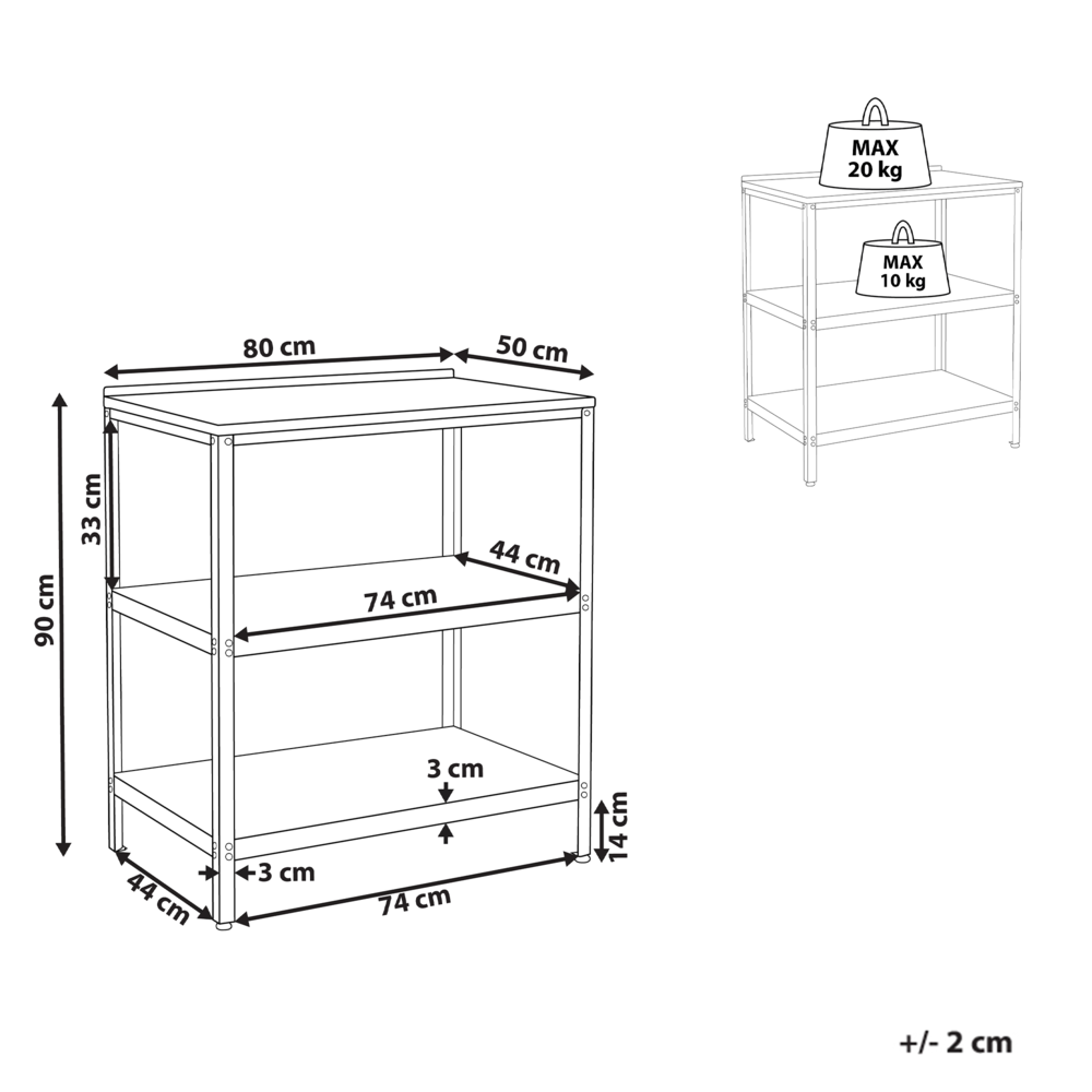Isola da esterno in acciaio inox verde 80 x 50 x 92 cm 2 ripiani con top Cucina da giardino da pranzo