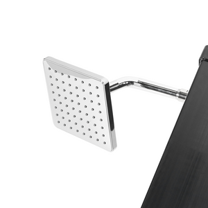 Doccia da esterno con miscelatore da esterno in acciaio inox nero con funzione pioggia alimentato ad energia solare Giardino moderno