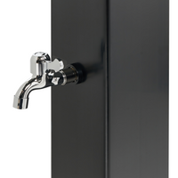 Doccia da esterno con miscelatore da esterno in acciaio inox nero con funzione pioggia alimentato ad energia solare Giardino moderno