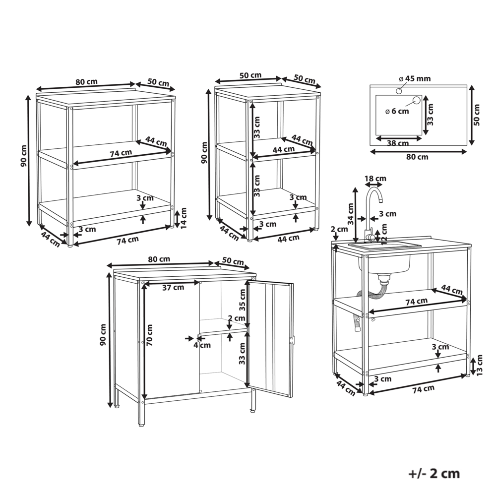 Set cucina da esterno 4 elementi in acciaio inox bianco 3 armadietti lavello a leva cucina da esterno
