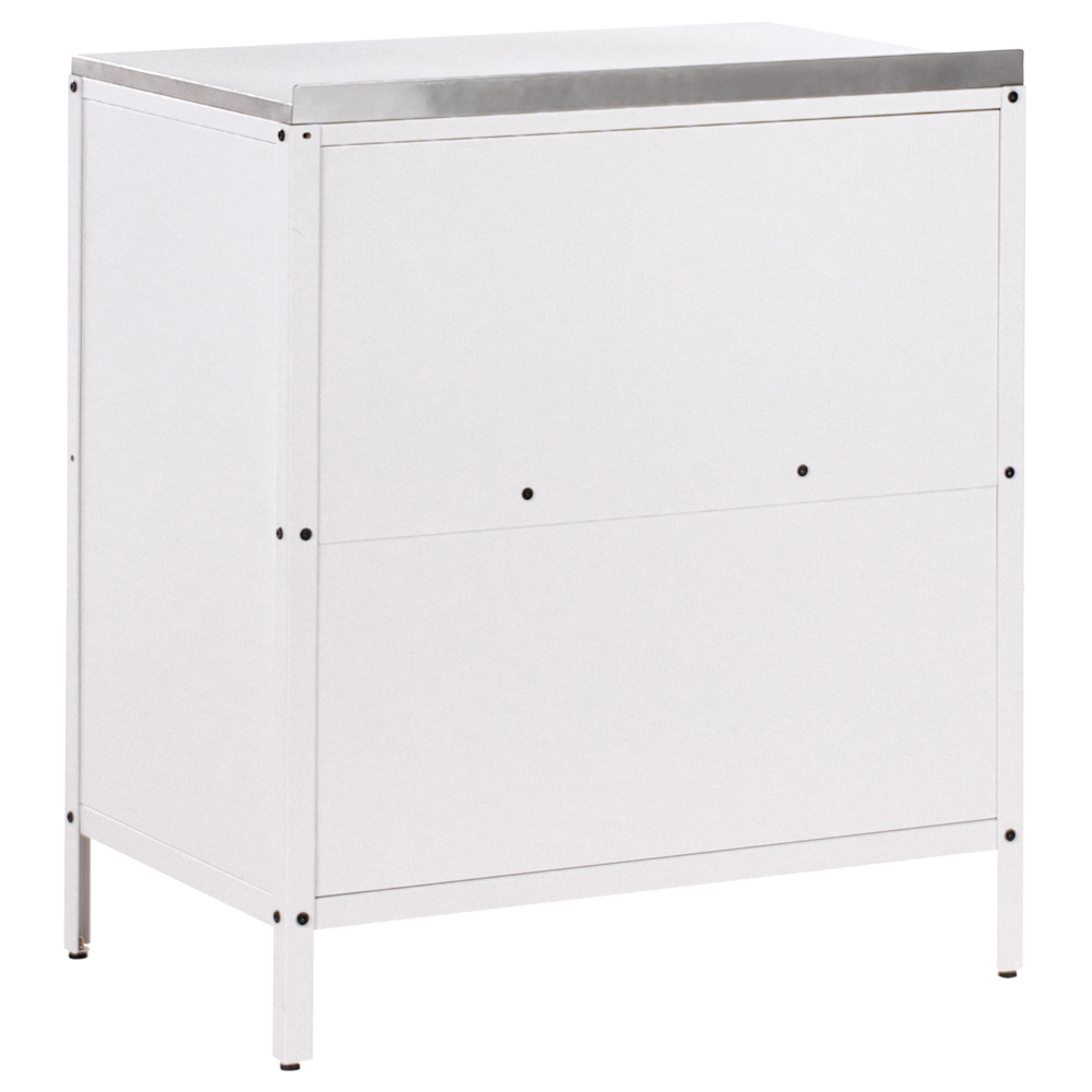 Set cucina da esterno 4 elementi in acciaio inox bianco 2 armadietti da cucina 2 console portaoggetti con lavello cucina da esterno