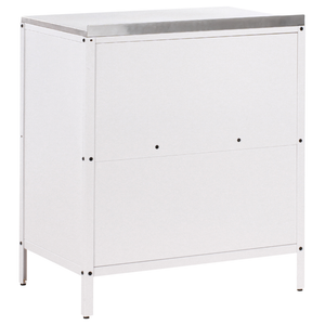 Set cucina da esterno 4 elementi in acciaio inox bianco 2 armadietti da cucina 2 console portaoggetti con lavello cucina da esterno