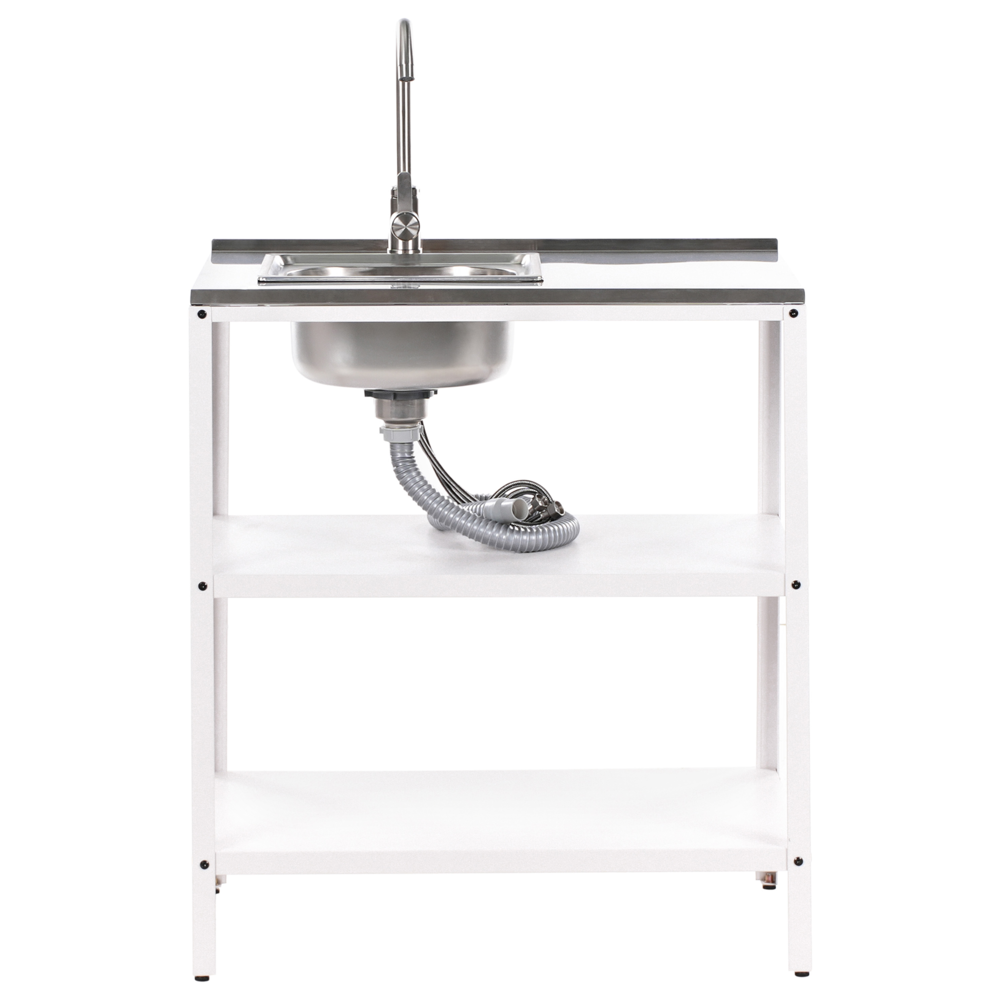 Set cucina da esterno 3 elementi in acciaio inox bianco 3 con cucina lavello a leva cucina da esterno