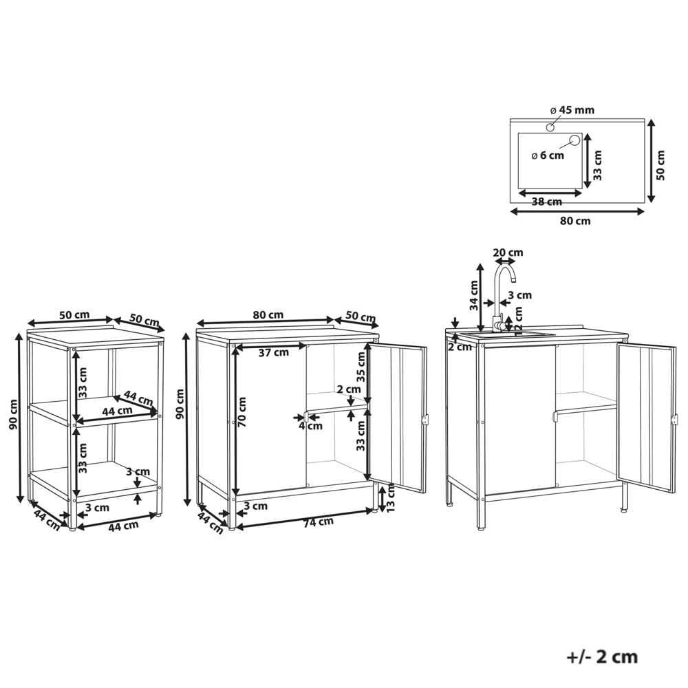 Set di cucina da esterno composto 3 elementi in acciaio bianco 2 armadietti con lavello leva singola cucina da esterno