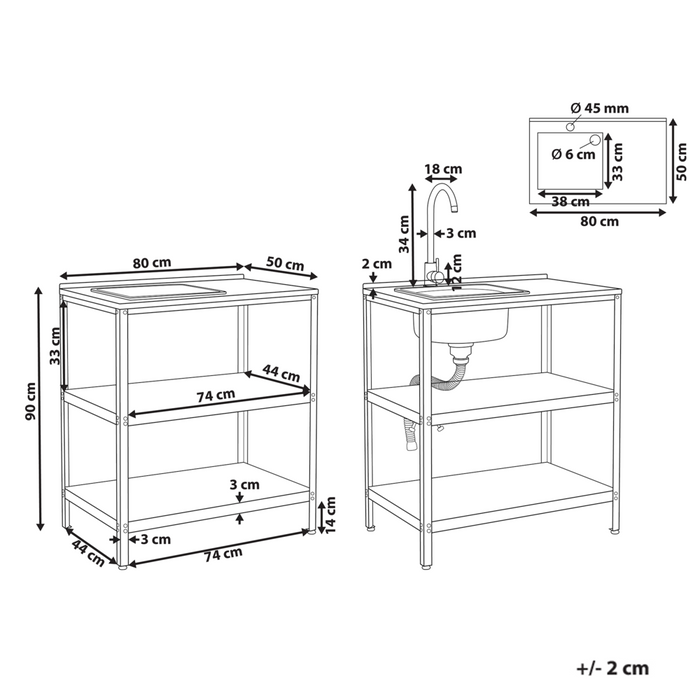Set di cucina da esterno 2 elementi in acciaio inox bianco 2 isole da cucina lavello a leva cucina da esterno