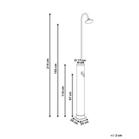 Doccia da esterno con set miscelatore in PVC nero con funzione pioggia alimentato ad energia solare Giardino moderno