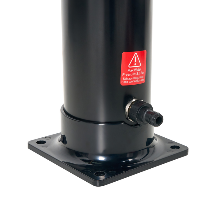 Set doccia miscelatore da esterno in PVC nero e argento con funzione pioggia alimentato ad energia solare Giardino moderno