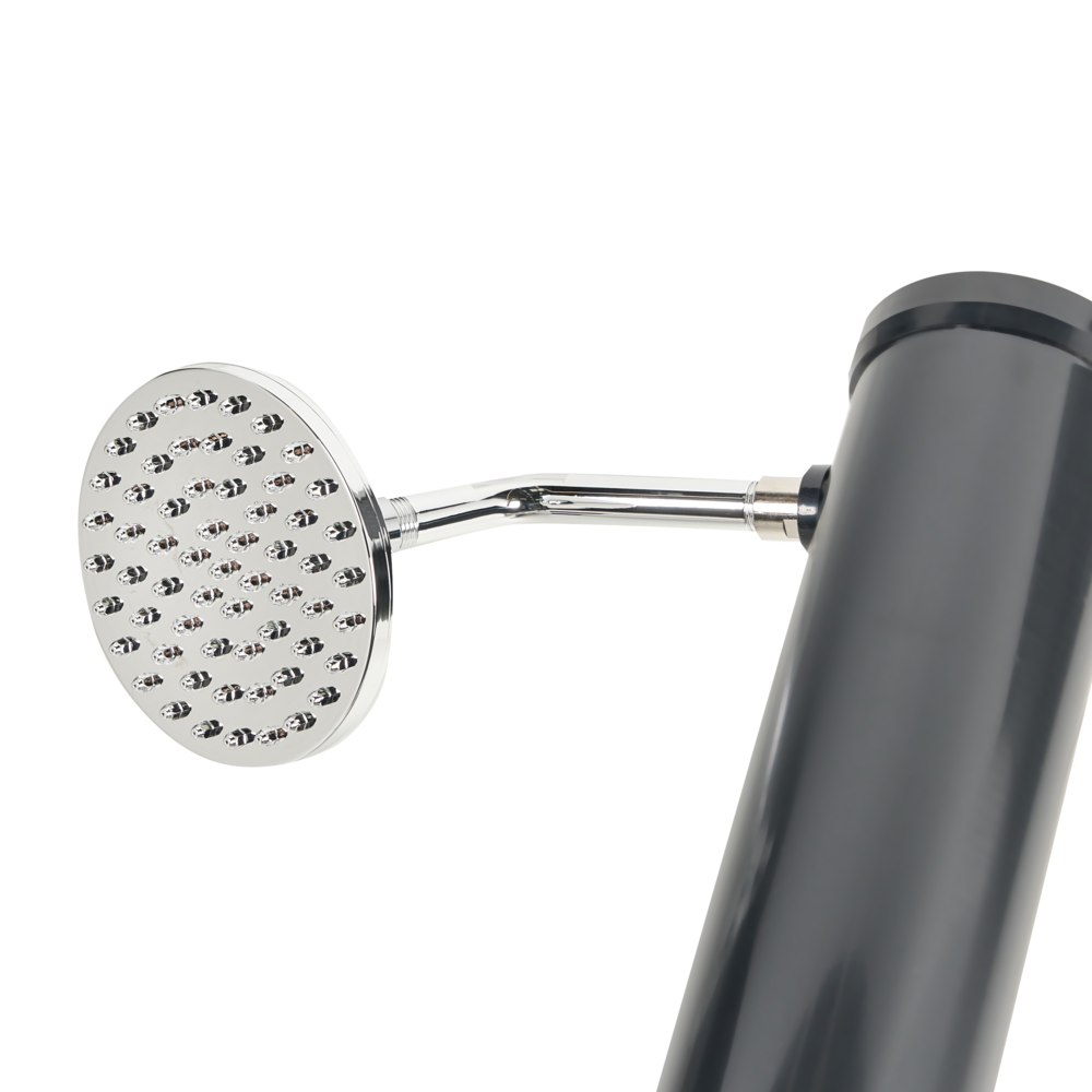 Set doccia miscelatore da esterno in PVC nero con funzione pioggia alimentato ad energia solare Giardino moderno