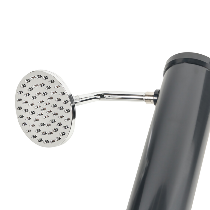 Set doccia miscelatore da esterno in PVC nero con funzione pioggia alimentato ad energia solare Giardino moderno