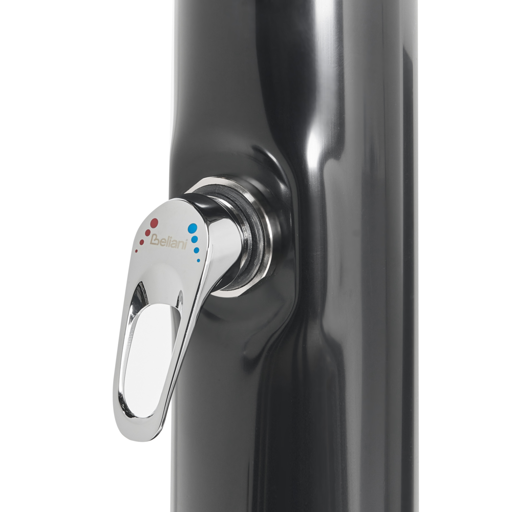 Set doccia miscelatore da esterno in PVC nero con funzione pioggia alimentato ad energia solare Giardino moderno