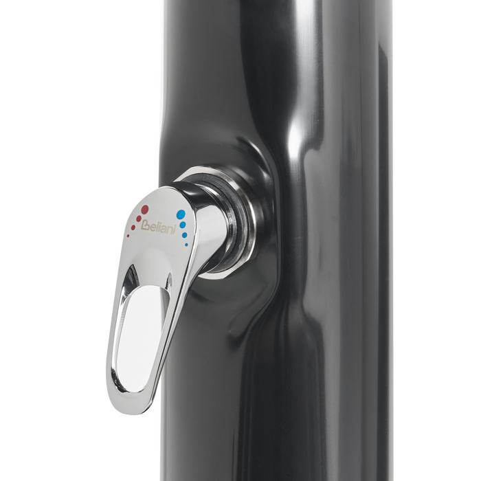 Set doccia miscelatore da esterno in PVC nero con funzione pioggia alimentato ad energia solare Giardino moderno