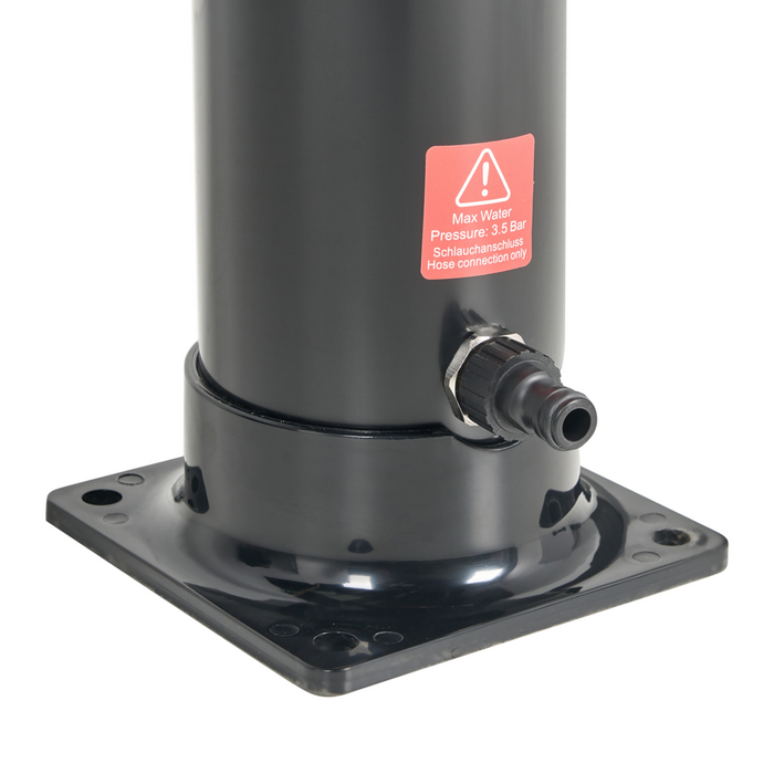 Set doccia miscelatore da esterno in PVC nero con funzione pioggia alimentato ad energia solare Giardino moderno