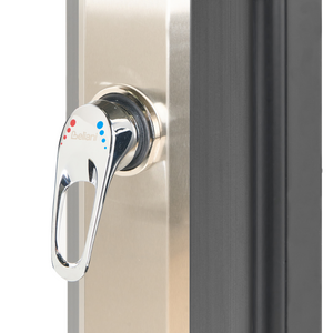 Set doccia miscelatore da esterno in PVC nero con funzione pioggia alimentato ad energia solare Giardino moderno