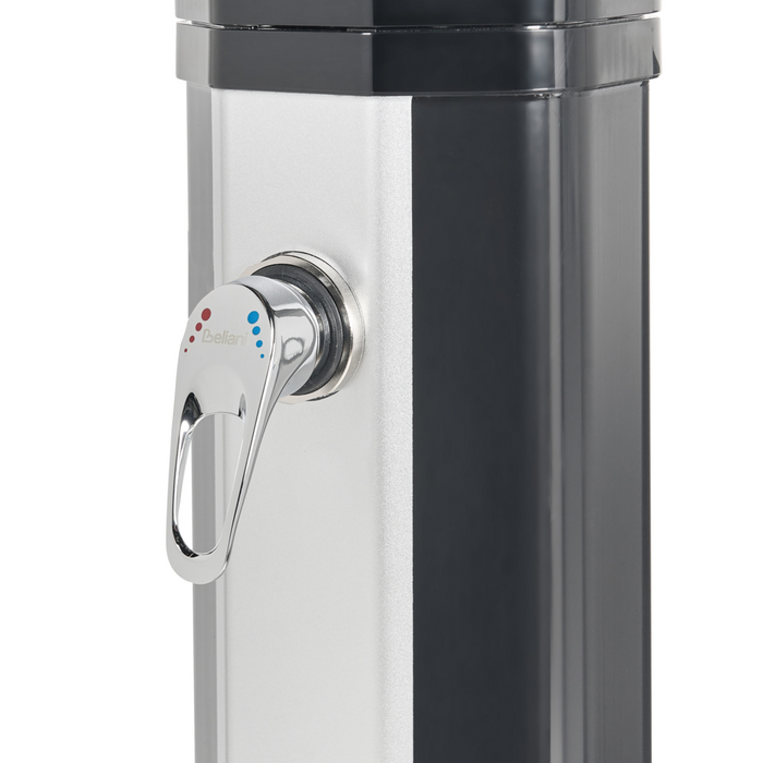 Set doccia miscelatore da esterno in PVC nero e argento con funzione pioggia alimentato ad energia solare Giardino moderno