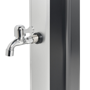 Set doccia miscelatore da esterno in PVC nero e argento con funzione pioggia alimentato ad energia solare Giardino moderno