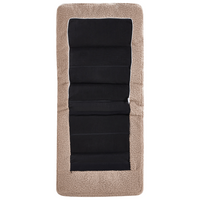 Sedia a dondolo Rivestimento in Boucle beige sporco Gambe in legno e gomma Schienale reclinabile Soggiorno