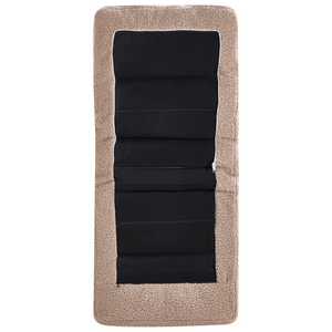 Sedia a dondolo Rivestimento in Boucle beige sporco Gambe in legno e gomma Schienale reclinabile Soggiorno