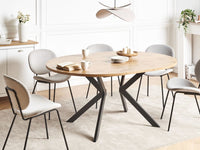 Tavolo Sala da pranzo Piano in MDF marrone chiaro Gambe in metallo Stile industriale moderno