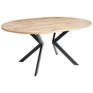 Tavolo Sala da pranzo Piano in MDF marrone chiaro Gambe in metallo Stile industriale moderno