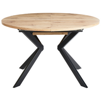 Tavolo Sala da pranzo Piano in MDF marrone chiaro Gambe in metallo Stile industriale moderno