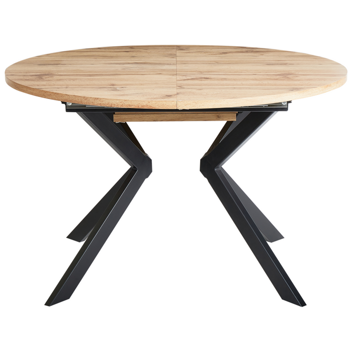 Tavolo Sala da pranzo Piano in MDF marrone chiaro Gambe in metallo Stile industriale moderno