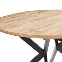 Tavolo Sala da pranzo Piano in MDF marrone chiaro Gambe in metallo Stile industriale moderno