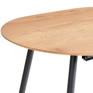 Tavolo per Sala da pranzo Piano in MDF marrone chiaro allungabile Gambe in metallo Stile industriale moderno