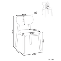 Set di 2 sedie da pranzo con struttura in legno di gomma boucle marrone chiaro e beige Seduta e schienale imbottiti Sala da pranzo Cucina