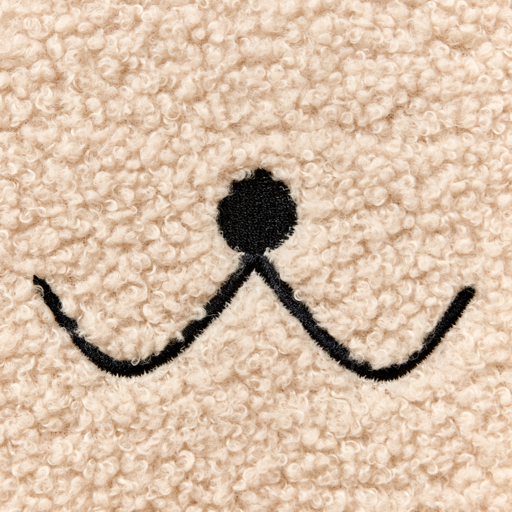 Poltrona per bambini Bouclé Gatto Beige Tappezzeria Sedia bassa per bambini Forma