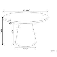 Tavolo da pranzo rotondo con piedistallo ⌀ 120 base effetto marmo bianco stile tradizionale