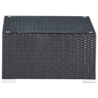 Set di divani da giardino a 2 pezzi nero con cuscini grigi Tavolino d'angolo a 5 posti