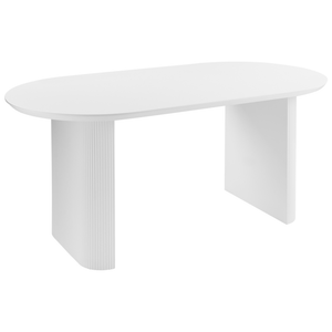 Tavolo da pranzo rustico con gambe ovali 180 x 90 cm Bianco stile rustico