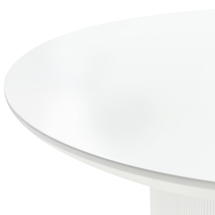 Tavolo da pranzo rustico con gambe ovali 180 x 90 cm Bianco stile rustico