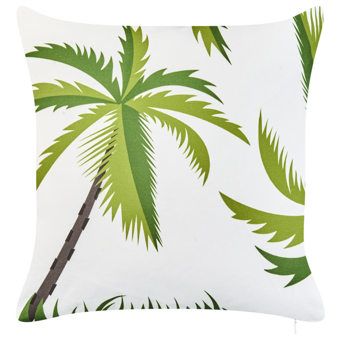 Set di 2 cuscini decorativi per esterni con motivo di palme in tessuto verde rivestimento rimovibile