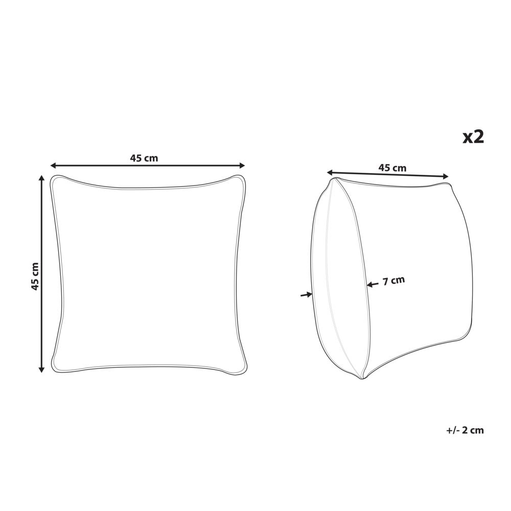 Set di 2 cuscini decorativi per esterni con motivo di palme in tessuto verde rivestimento rimovibile