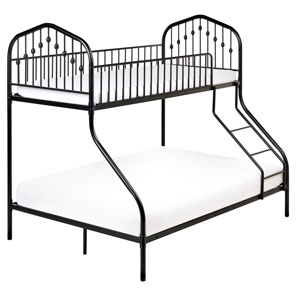 Letto a castello Singolo su Doppio Telaio in ferro Nero cameretta per bambini
