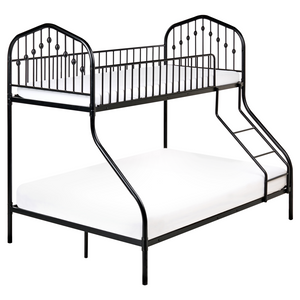 Letto a castello Singolo su Doppio Telaio in ferro Nero cameretta per bambini