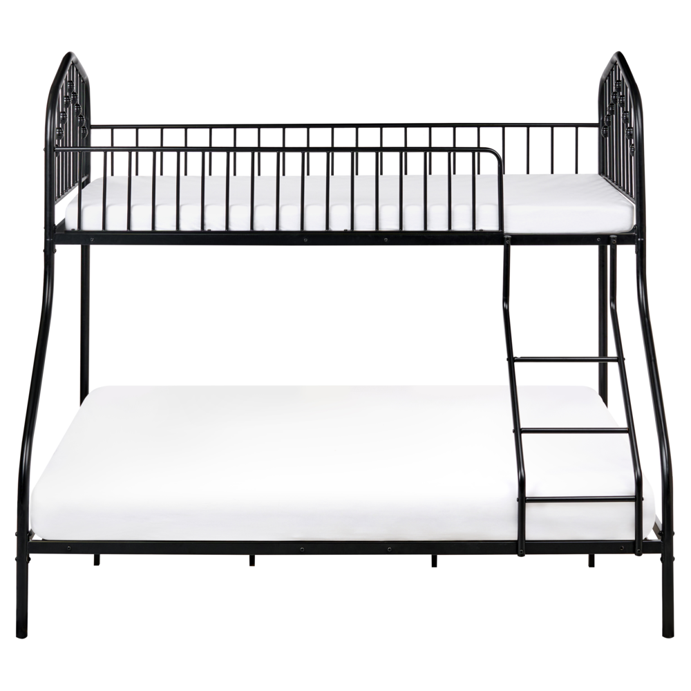 Letto a castello Singolo su Doppio Telaio in ferro Nero cameretta per bambini