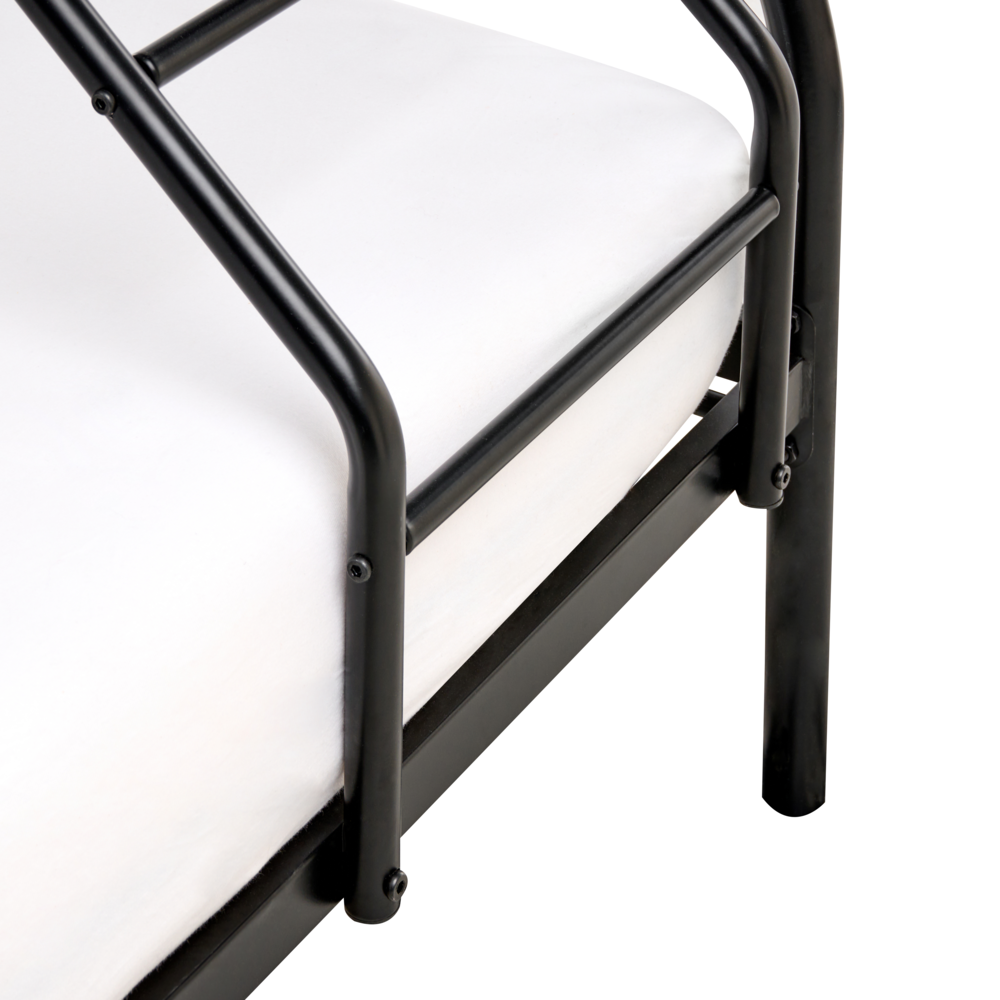 Letto a castello Singolo su Doppio Telaio in ferro Nero cameretta per bambini