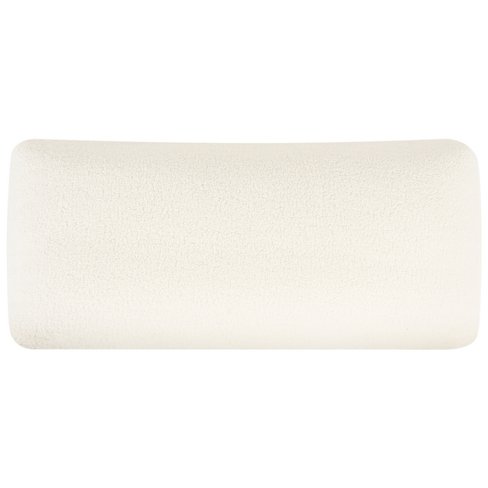 Divano letto in tessuto bianco e legno di betulla gambe marrone scuro Soggiorno Camera da letto