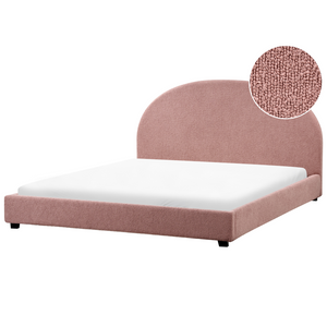 Lettino ad acqua in bouclé retrò dal design minimalista in poliestere rosa pastello 180 x 200 cm