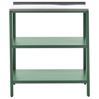 Set cucina da esterno 3 elementi acciaio inox verde 2 armadietti portaoggetti stazione da cucina esterna