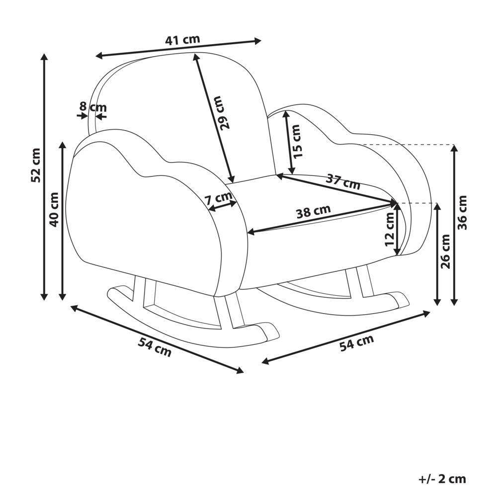 Sedia a dondolo per bambini nuvoletta con gambe in legno azzurro per cameretta