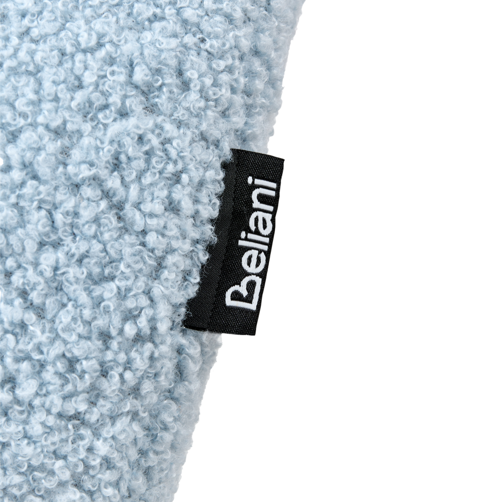 Sedia a dondolo per bambini nuvoletta con gambe in legno azzurro per cameretta