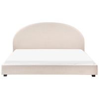 Letto ad acqua dal design minimalista e retrò in tessuto di poliestere beige chiaro 180 x 200 cm