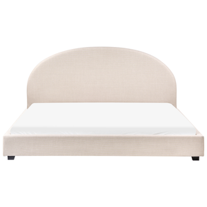 Letto ad acqua dal design minimalista e retrò in tessuto di poliestere beige chiaro 180 x 200 cm